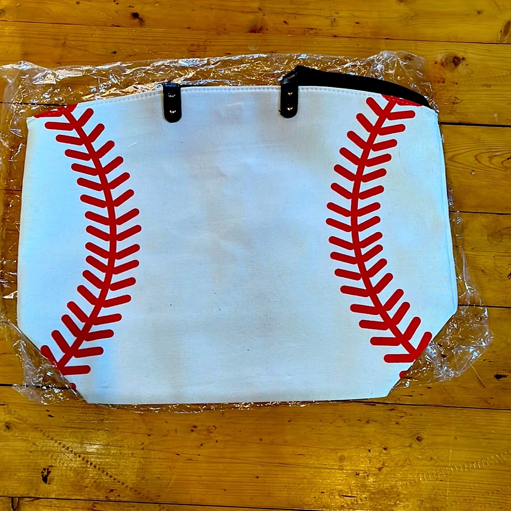💙SALE❤️ Baseball tote with red laces! Last one in stock!
